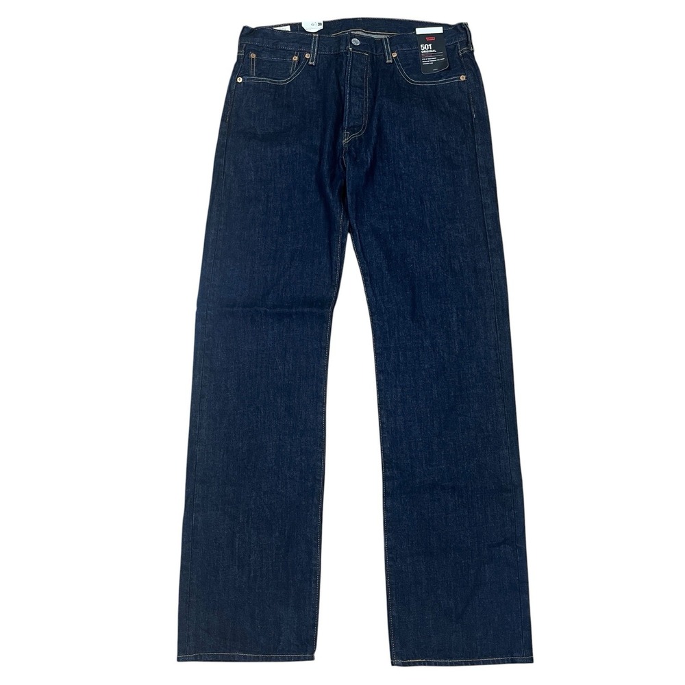 Levi's Premium 501 Original Fit Jeans NEW 34x34 Dark Wash 100% Cotton Denim
